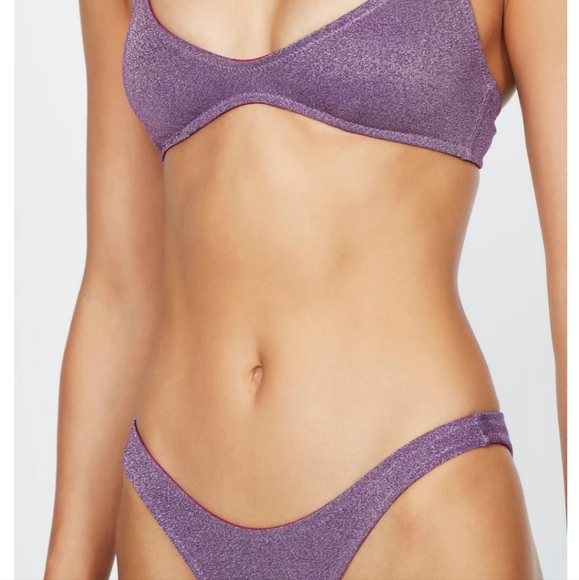 Violet sparkle bathing suit top - Picture 3 of 4